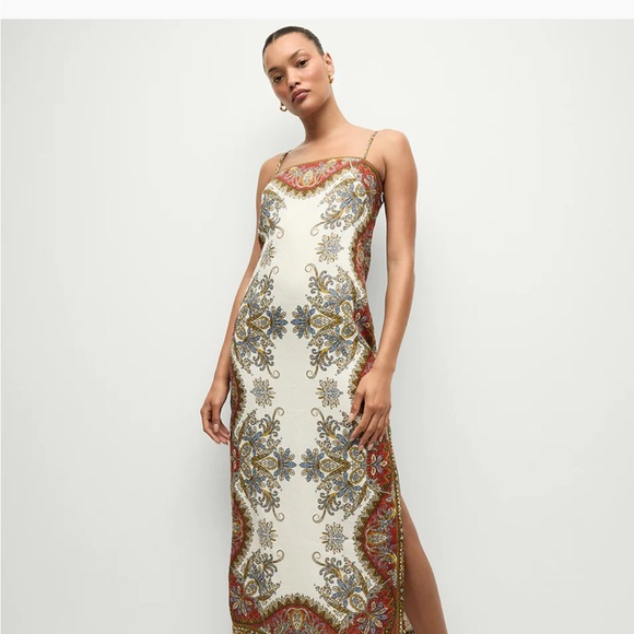 Veronica Beard Cream and Gold Maxi Dress - Picture 1 of 8